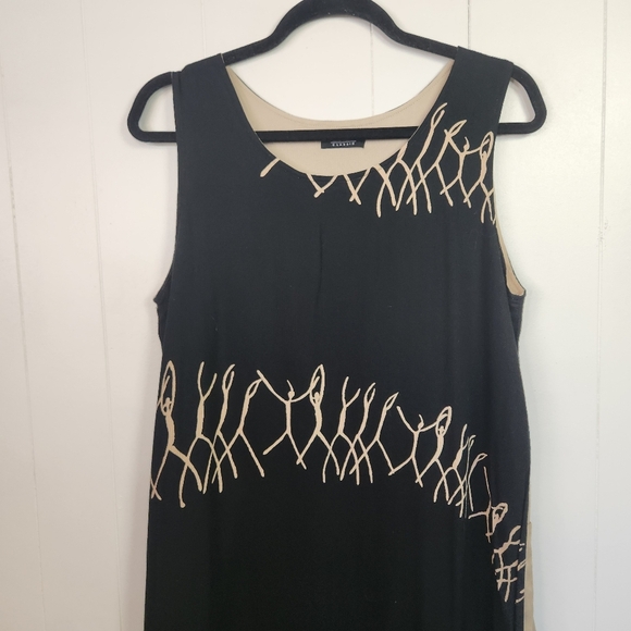 Animale Black Sleeveless Midi Dress Pockets Size Medium Lagenlook Boho Summer - Picture 2 of 11